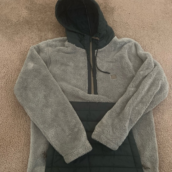Billabong Green/Gray and Black Hooded Pullover - Picture 1 of 6